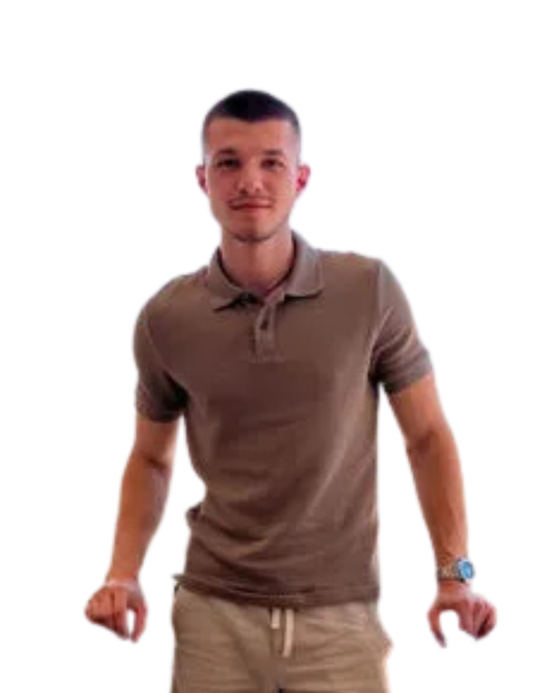 Modrá minimalistická ikona domečku s lupou, skrze lupu je vidět symbol dolaru.