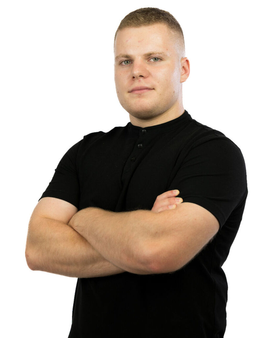 Modrá minimalistická ikona domečku s lupou, skrze lupu je vidět symbol dolaru.